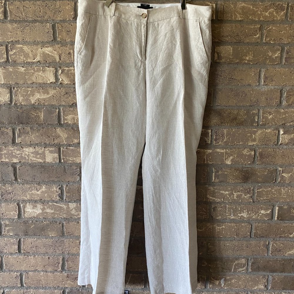 Talbots 100% Linen Windsor Curvy Pants, size 16